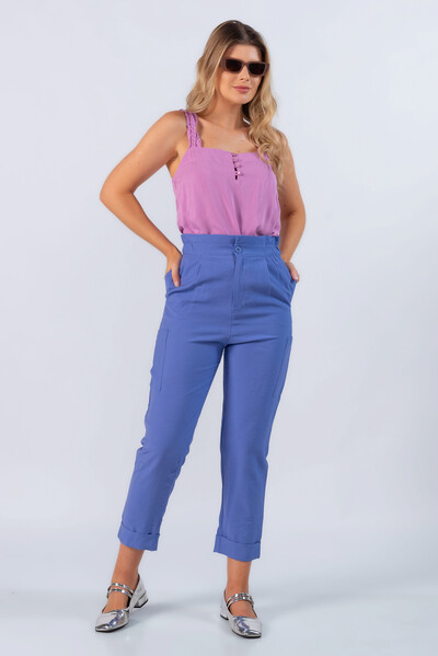 Foto Calca jogger em viscose com bolsos