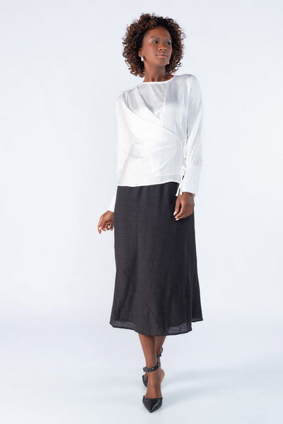 Foto Blusa poliester transpassada