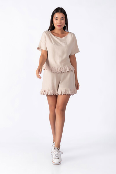 Foto Conjunto viscose com babado em laise