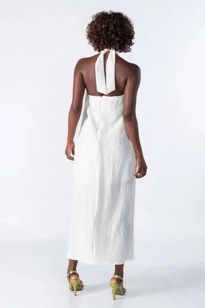 Foto Vestido longo texturizado em liocel