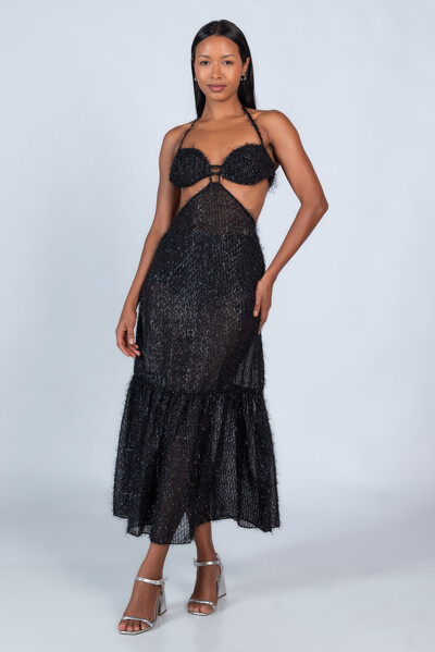 Foto Vestido longo com recorte