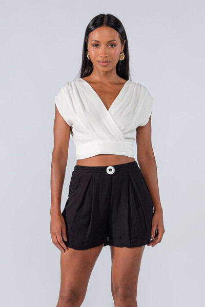 Foto Shorts viscose detalhe frontal