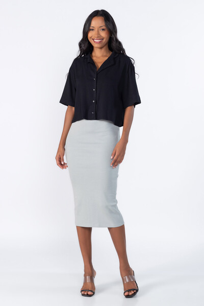 Foto Camisa cropped com botoes
