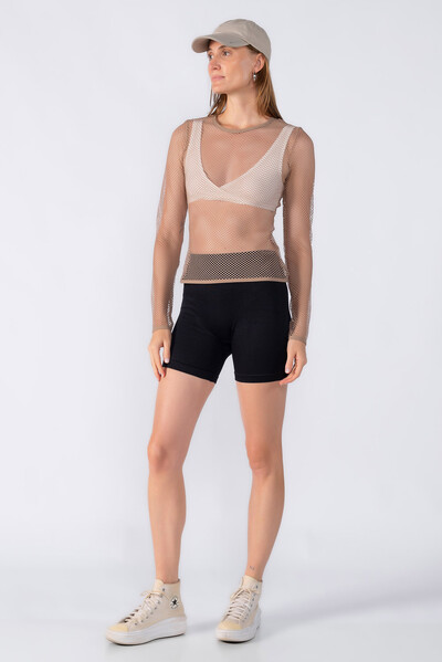 Foto Blusa manga longa em tela com top