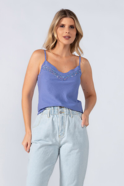 Foto Blusa alca detalhe em paete