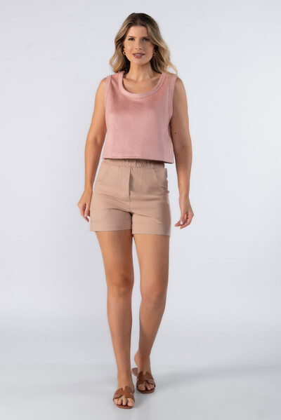 Foto Blusa curta regata suede