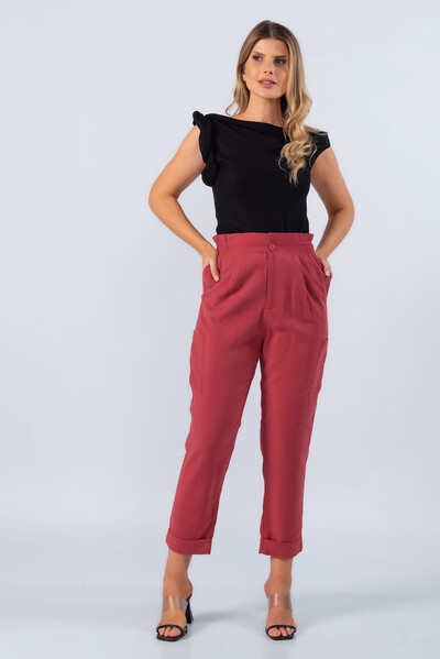 Foto Calca jogger em viscose com bolsos