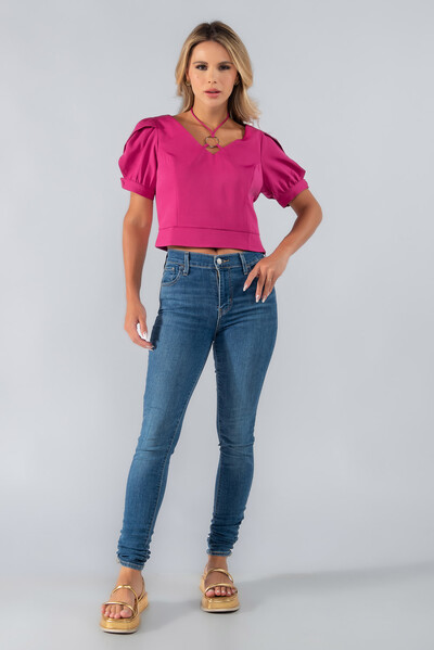 Foto Blusa detalhe manga princesa