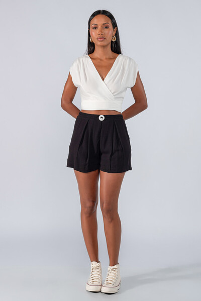 Foto Shorts viscose detalhe frontal