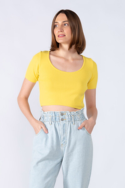 Foto Cropped viscose manga curta tricot