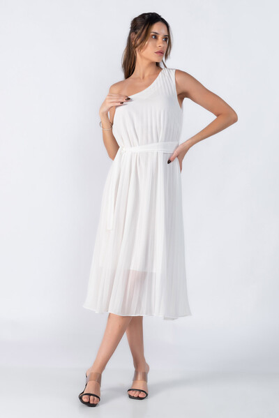 Foto Vestido plissado um ombro