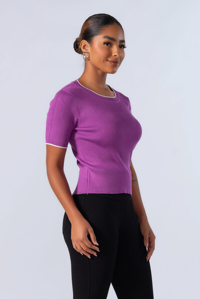 Foto Blusa canelada com manga
