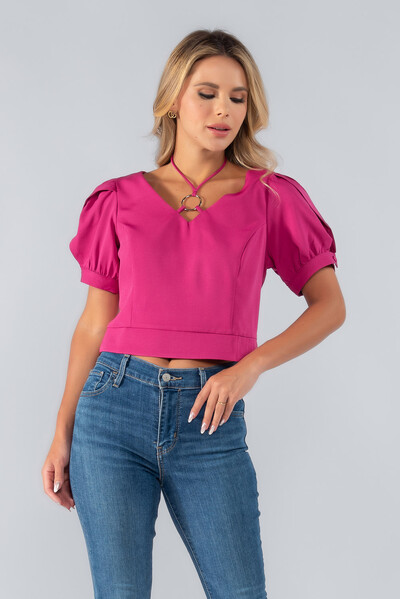 Foto Blusa detalhe manga princesa