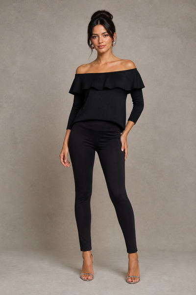 Foto Blusa manga com gola babado