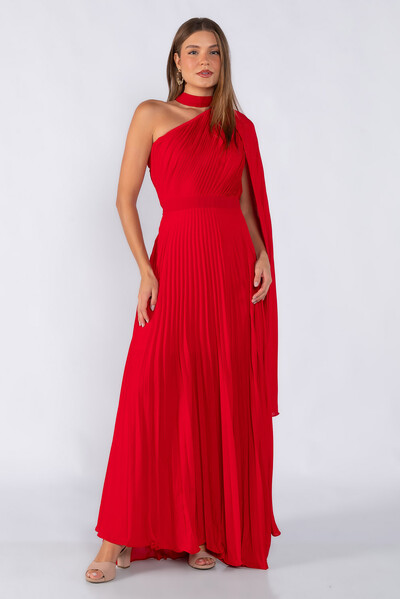 Foto Vestido crepe plissado