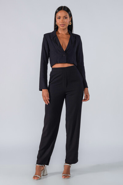 Foto Blazer curto viscose um botao