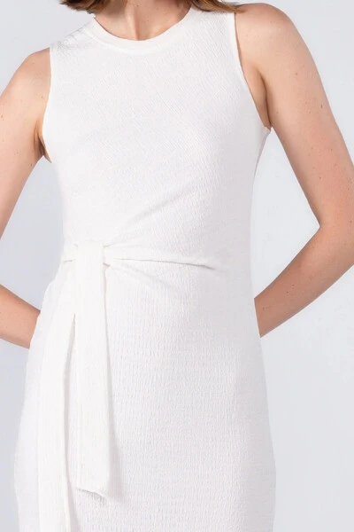 Foto Vestido midi regata laco lateral poliester