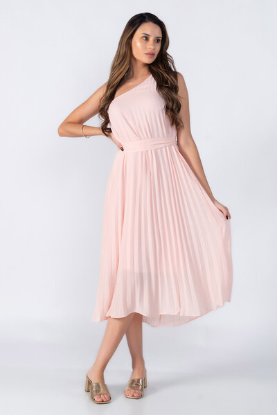 Foto Vestido plissado um ombro