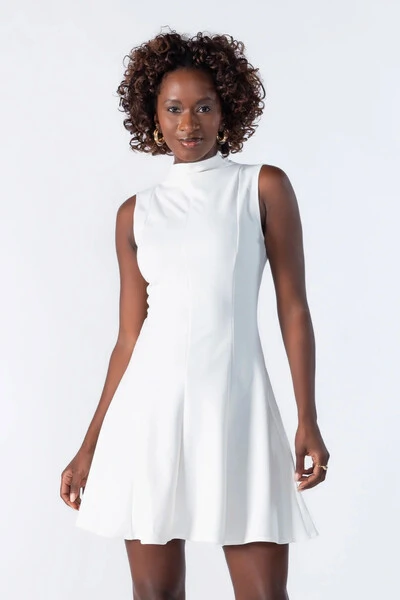 Foto Vestido crepe acinturado