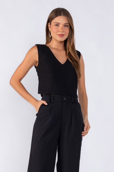 Foto Blusa curta decote v