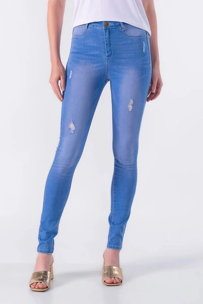 Foto Calca jeans skinny destroyed