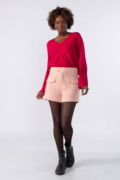Foto Shorts tweed bolso frontal