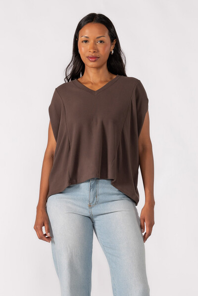 Foto BLUSA OVERSIZED DECOTE EM V