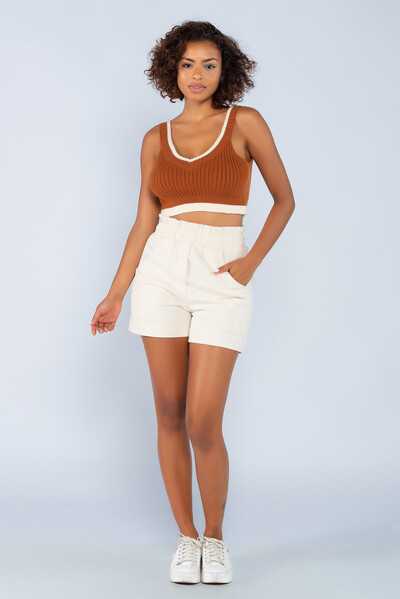 Foto Cropped em tricot bicolor