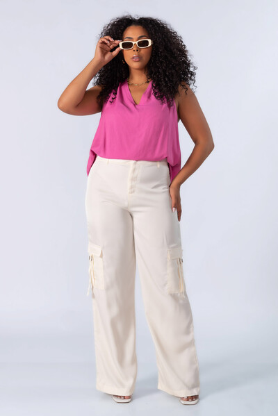 Foto Blusa viscolinho decote v