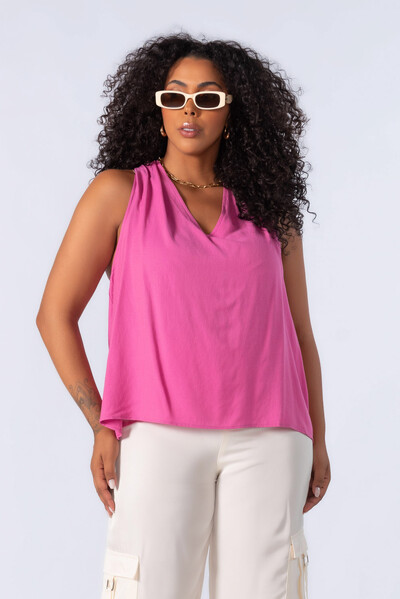 Foto Blusa viscolinho decote v