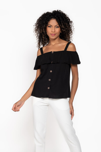 Foto Blusa em viscose com alca e babado