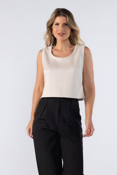 Foto Blusa curta regata suede