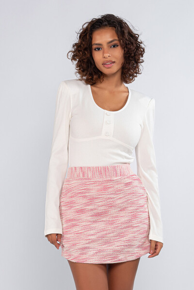 Foto Shorts saia tweed de malha fios em lurex