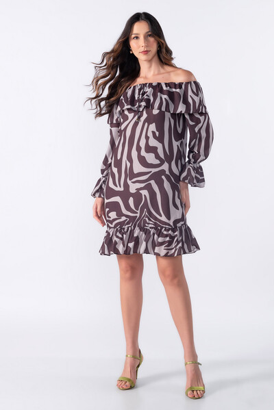 Foto Vestido curto ombro a ombro