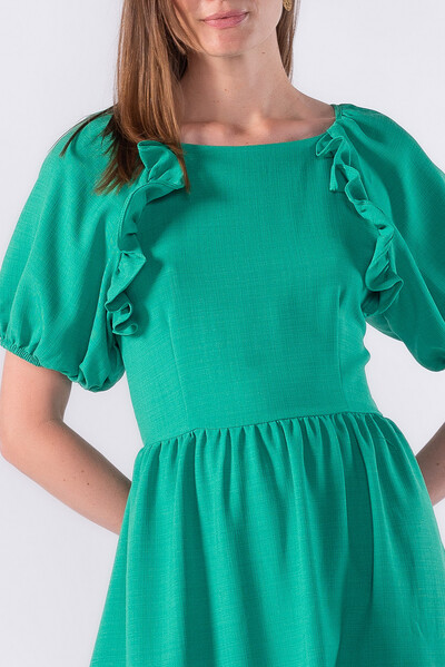 Foto Vestido midi manga bufante