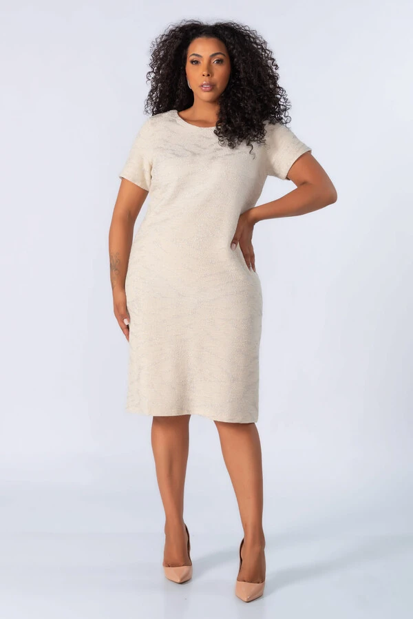 Vestido em lurex com manga