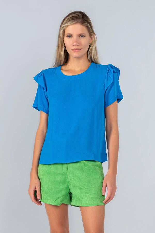 Blusa babado manga