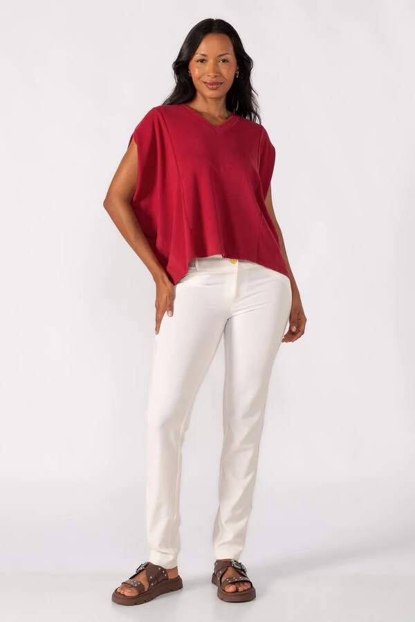 Blusa oversized decote em v