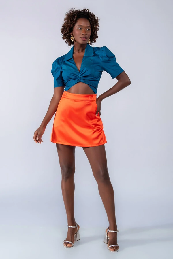 Shorts saia acetinado