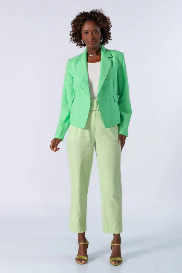 Blazer em viscose com botoes
