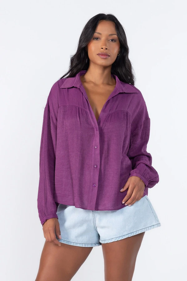 Camisa manga longa texturizada