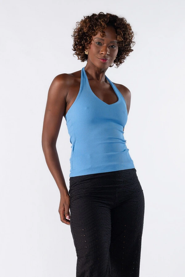 Blusa frente unica canelada