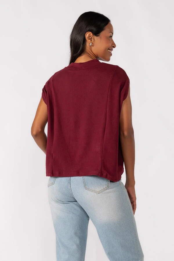 Blusa flanelada gola alta
