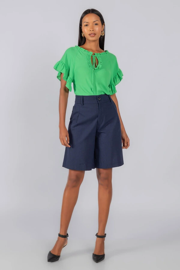 Blusa crepe detalhe em babados