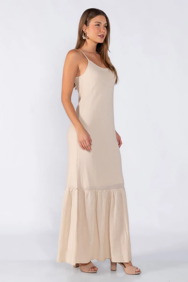 Vestido lurex com alças