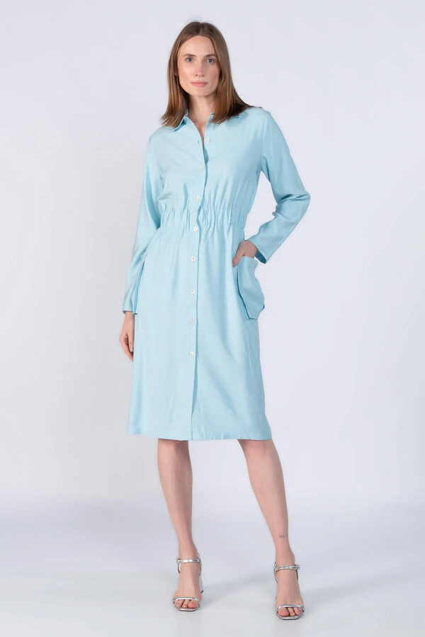 Vestido em viscose elastico na cintura