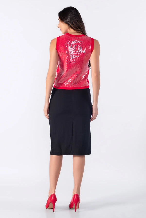 Blusa colete tricot paete