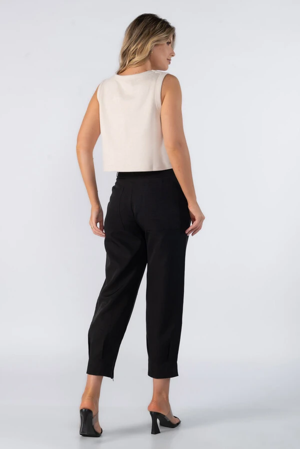 Blusa curta regata suede