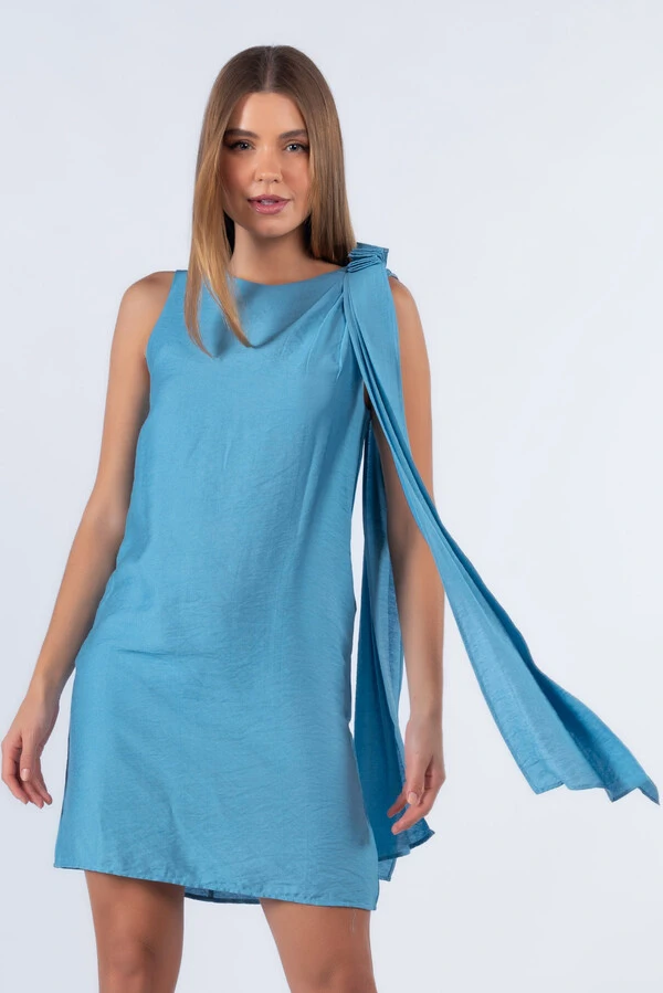 Vestido viscose com faixa ombro