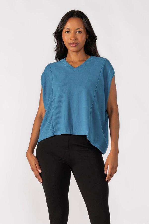 Blusa oversized decote em v